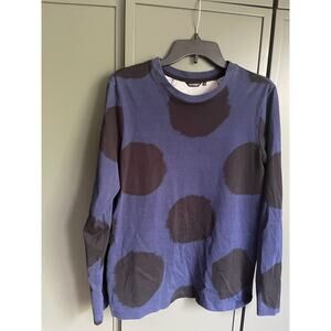 MARIMEKKO sz XL big dot print long sleeve knit top VGUC